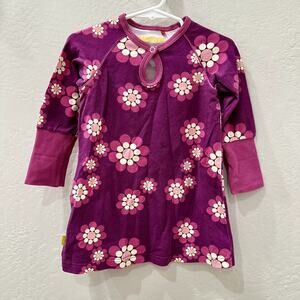 Alba of Denmark Purple Retro Floral Long Sleeve Dress